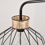 Lampadaire lampe à pied design élégant en métal avec décoration en rotin idéal pour maison bureau restaurant et café 44 x 34 x 154 cm noir