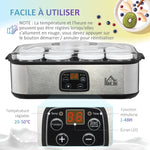 Yogurtiera con 8 vasetti in vetro da 180 ml, macchina per yogurt elettrica in acciaio inossidabile con timer, termostato regolabile e display digitale per dessert fatti in casa sani