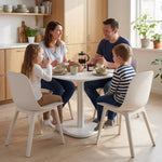 Tavolo da pranzo per 4 persone, tavolo da cucina quadrato in stile moderno con piano effetto legno, 70 x 70 cm, bianco