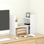 Étagère de bureau modulable, organisateur de bureau multifonctionnel, 2 pièces, MDF, blanc