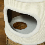 3-laagse binnenkattenmand, kattentoren met sisal krabpaal Ø 40 x 80 cm, crème