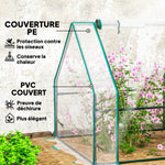 Mini Serre de Jardin mini serre tunnel 4 fenêtres avec Zip enroulables Acier PE 140 g/m² Anti-UV 360x90x90cm Transparent