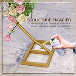 Arche de jardin arche de plantes grimpantes pour mariage, anniversaire, cérémonie et banquet acier doré