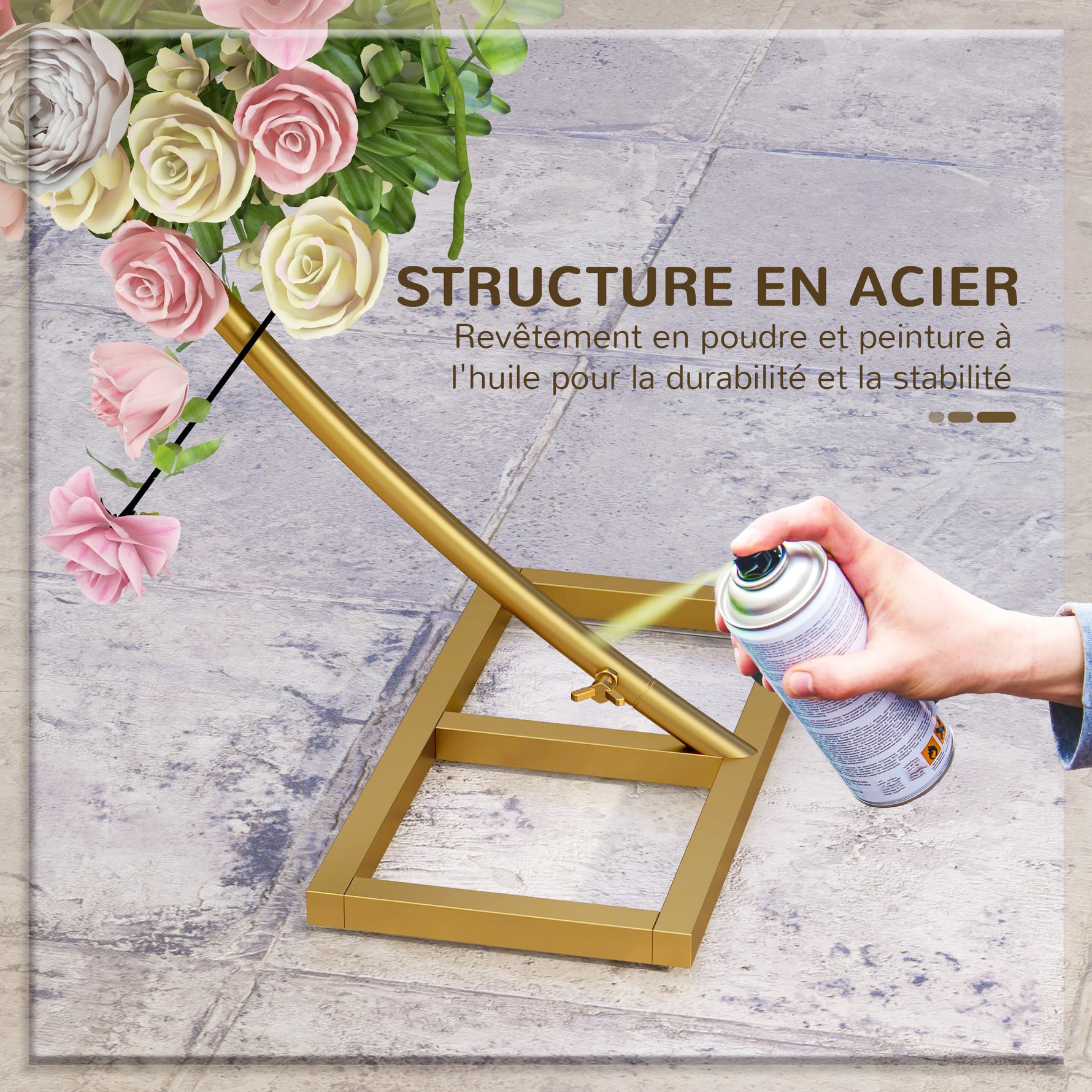 Arche de jardin arche de plantes grimpantes pour mariage, anniversaire, cérémonie et banquet acier doré