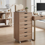 Caisson de bureau à roulette meuble rangement bureau avec 7 tiroirs organisateur pour documents, format A4 ou lettres