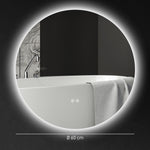 Miroir rond lumineux LED de salle de bain Ø 60 cm mural avec éclairage interrupteur tactile système antibuée  29 W gris