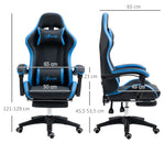 Sedia gaming poltrona da gaming ergonomica con schienale reclinabile a 135° e supporto lombare, 65 x 65 x 121-129 cm nero