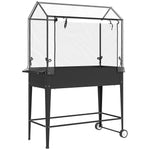 Carré potager sur pieds avec bâche en PVC jardinière surélevée avec roues trou de drainage 100 x 45 x 152 cm noir