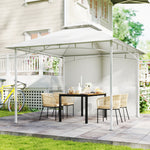 Pavillon Tonnelle de Jardin Toit Double Rideaux et Poches de Rangement Crochet de Plafond 3 x 3 m Crème
