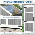 Armoire de Jardin Abri de Jardin Étanche avec Toit en Métal Double Porte pour Outils de Jardinage 105x55x179cm Gris
