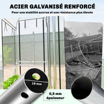 Serre tunnel de jardin 3 m², serre de jardin, cadre en acier galvanisé, 8 portes roulantes, 295x100x197cm, transparent