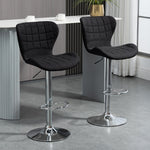 Lot de 2 Tabourets de Bar Design Contemporain Hauteur d'assise réglable 59-81 cm pivotant 360° Lin Noir