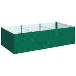 Jardinière surélevée galvanisée rectangulaire pour l'extérieur - fond ouvert - 240 x 120 x 60cm, vert