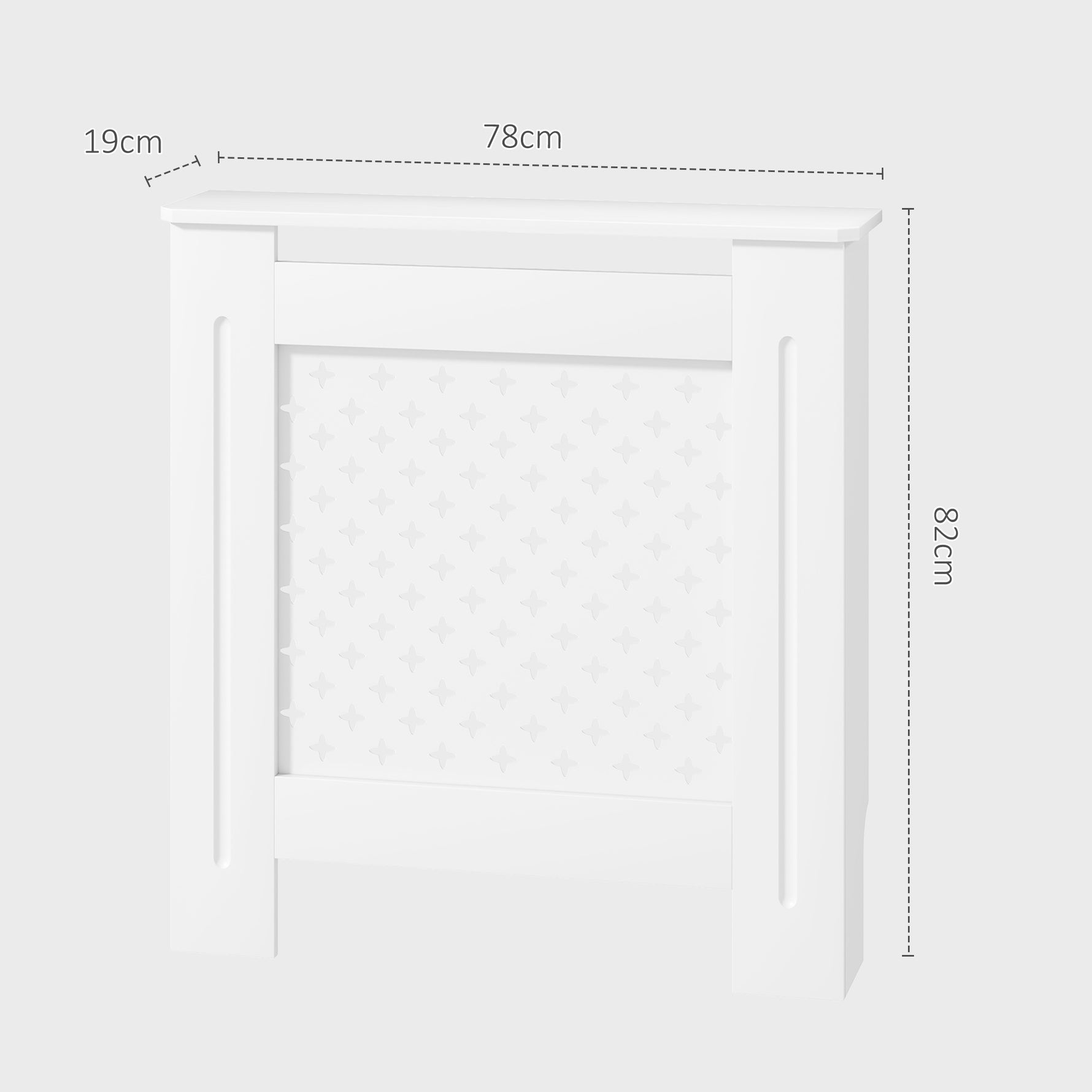 Couvercle de radiateur cache radiateur grille croisée pour salon chambre à coucher en bois 78l x 19P x 82H cm blanc