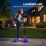 Electric scooter for children aged 6 to 10, foldable 3 wheels, zero-start, maximum speed 8 km/h 64x29x83cm purple