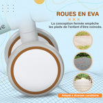 Draisienne vélo Enfant 4 roues selle réglable, guidon ergonomique alliage alu. PP, enfant 1 à 3 ans - Gris Marron vert