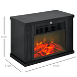 Cheminée électrique à Effet de Flamme poêle Style Contemporain Thermostat 600-1200 W Noir
