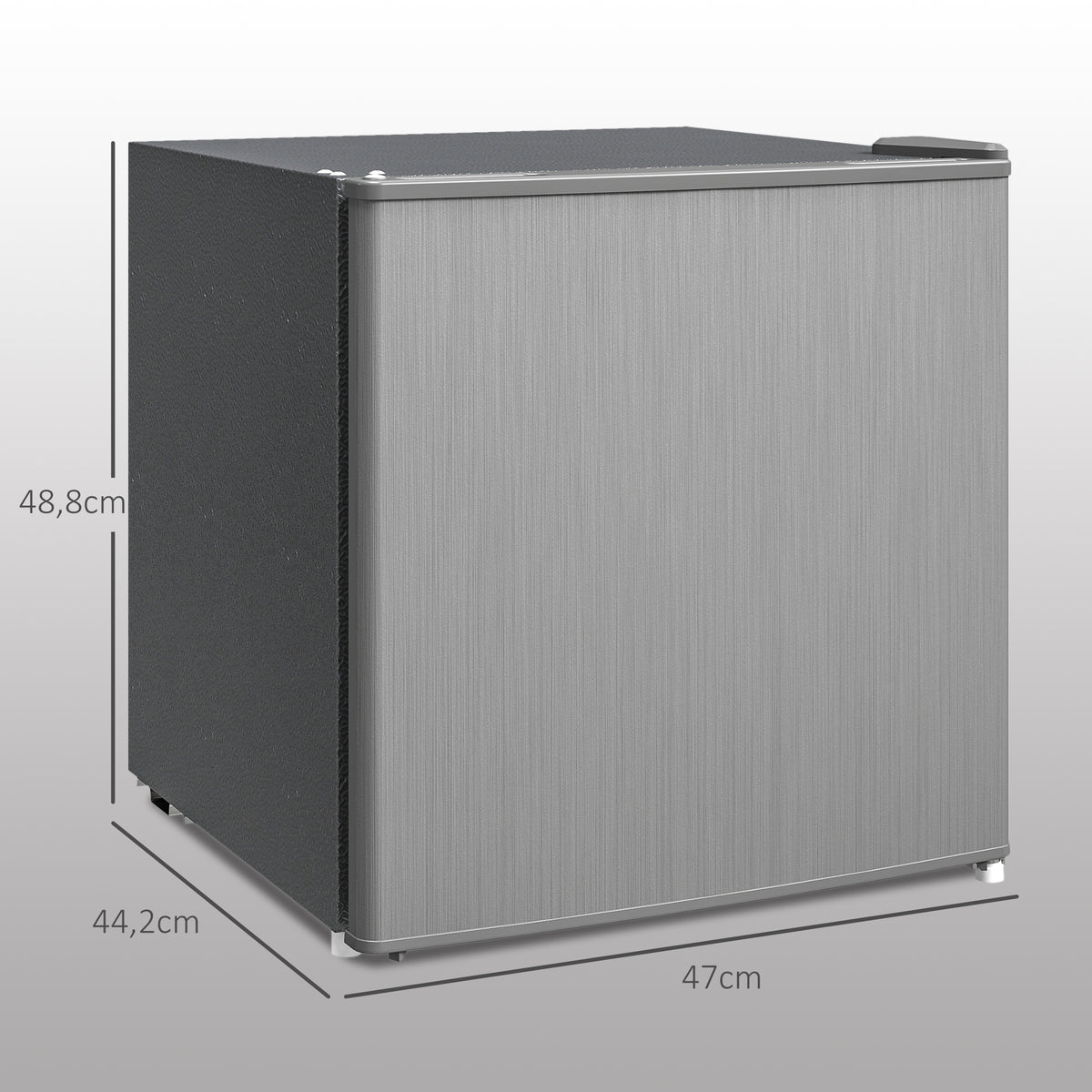 Mini-Gefrierschrank, einstellbare Temperatur von -14 bis -24 °C, kompakt 35 l, wechselbarer Türanschlag, Klasse E, 47 x 44,2 x 48,8 cm, Grau