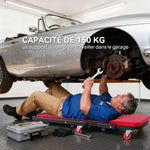 Planche à roulettes de montage 2 en 1 chariot de visite mécanicien pliable en Z charge 150kg 101,5 x 40 x 13,5 cm rogue