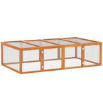 Conejera jaula para conejos exterior interior 2 puertas superiores 181L x 100An x 48Al cm madera maciza marrón