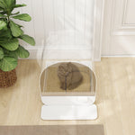 Maison de toilette pour chat avec tiroir amovible, bac à litière fermé avec tapis anti-trace, pelle, filtre anti-odeur et porte battante, nettoyage facile, 43 x 44 x 47 cm, blanc