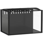Jaula gigante para hámster, hábitat para roedores de acero y acrílico transparente con vista panorámica, 81 x 51 x 53 cm, negro