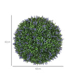 Lot de 2 boules topiaires artificielles, fausses plantes décoratives résistantes aux UV, Ø 42 cm, violet et vert