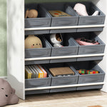 Étagère à jouets pour enfants étagère à livres 11 bacs de rangements en tissu non tissé 105 x 30 x 80 cm blanc