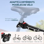 Remorque vélo remorque de transport pour vélo 144L x 59l x 80H cm barre d'attelage universelle acier noir
