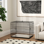 Cage pour chien cage de transport pour chien pliable avec 2 portes plateau amovible coussin lavable 75x48,5x53cm noir