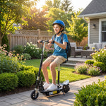 Trottinette électrique 120 W pliable pour enfant de 6+ ans hauteur guidon et selle réglable 10 Km/h max. noir