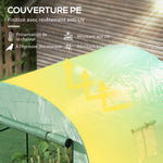 Serre de jardin serre tunnel de jardin 3,24m² PE Haute densité 135 g/m², avec 2 portes zippées 180 x 180 x 200 cm, vert