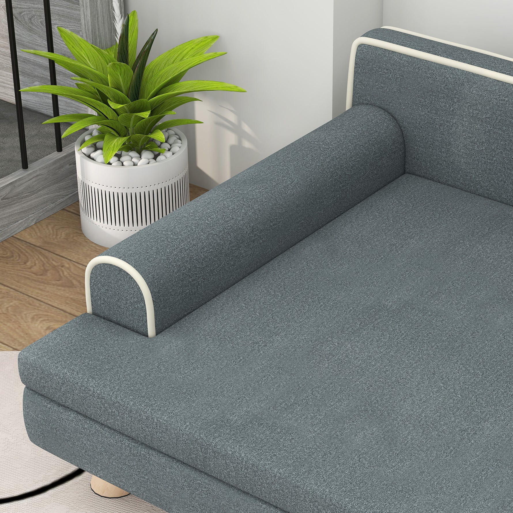 Canapé pour chien chat design scandinave coussin moelleux amovible pieds bois massif 100 x 62 x 32 cm gris