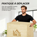 3-in-1 Plyo-Box aus Holz, Plyometrie-Trainingsgerät für Fitness, Krafttraining und Cross-Training, 51/61/76 cm