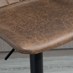 Lot de 2 tabourets de bar style vintage hauteur réglable pivotant avec repose-pied marron
