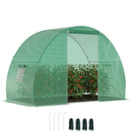 Serre de Jardin Tunnel serre d'hivernage Surface Sol 4,5 m² dim. 3L x 1,5l x 2H m châssis Tubulaire renforcé Porte zippée 2 fenêtres enroulables Vert