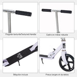 Trottinette Pliable Hauteur Guidon réglable sur 4 Niveaux système de freinage arrière pour enfant adolescent pois max. 100KG dim. 88L x 37l x 75-100H cm Blanc