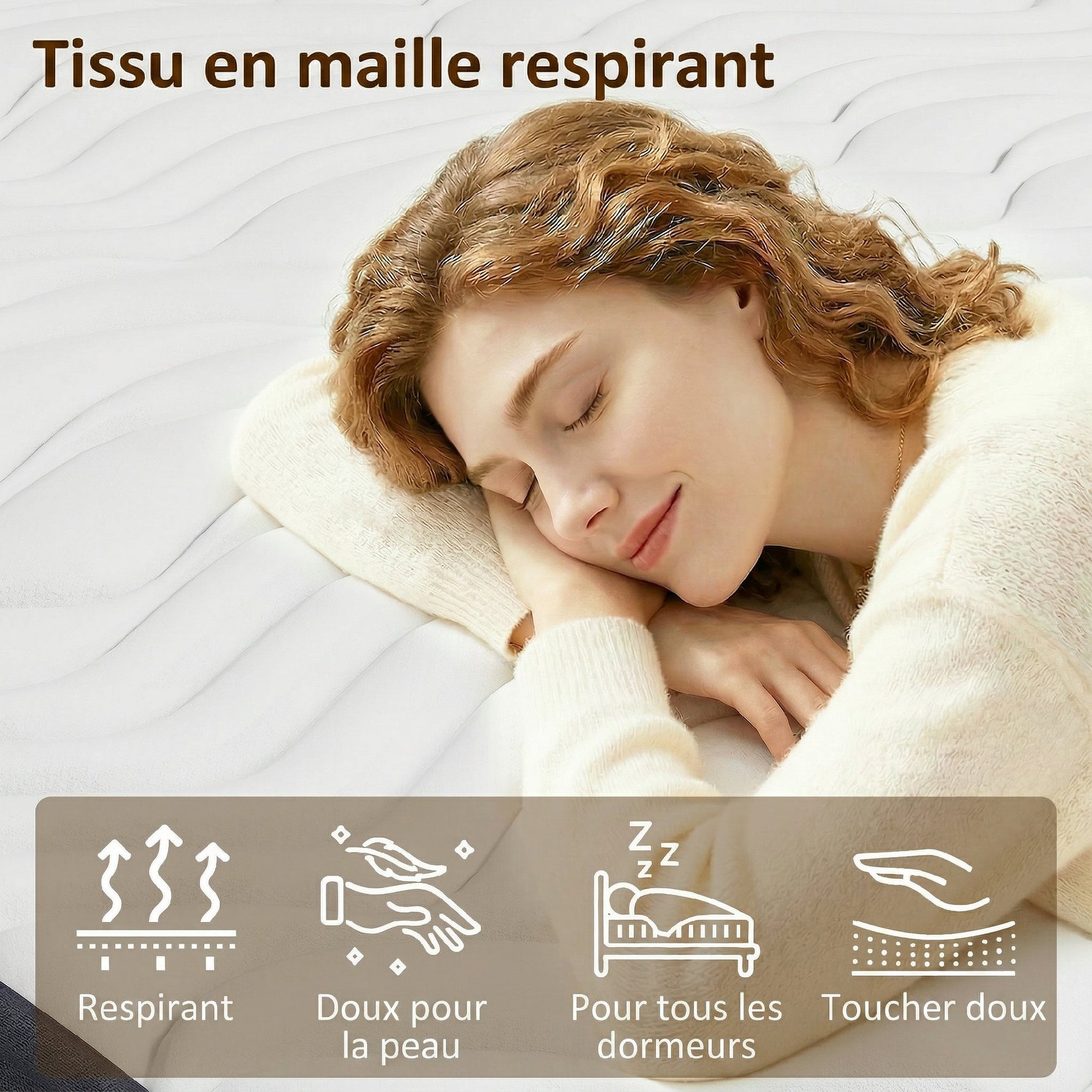 Matelas 90x190cm, matelas 1 personnes, mousse à mémoire de forme, 20cm d'épaisseur, certifié Oeko-Tex, fermeté moyenne