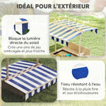 Bac à sable carré en bois pour enfants dim. 106L x 106l cm avec bancs et couvercle - auvent réglable