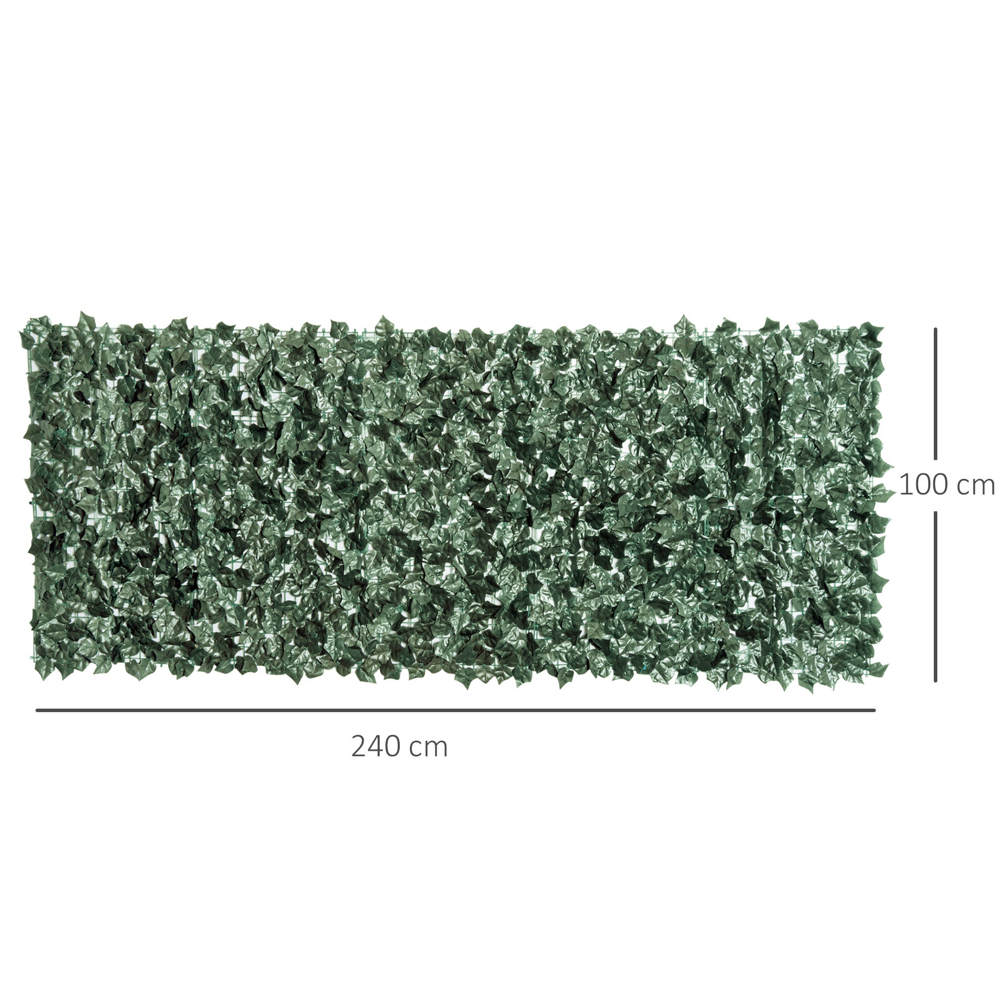 Artificial Hedge Privacy Screen Decoration Roll 2.4L x 1H m Realistic Foliage Anti-UV Green