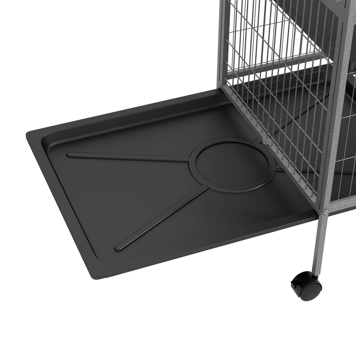 Cage pour rongeurs multifonction 4 plateformes 3 rampes 4 portes dim. 80L x 52l x 159H cm acier gris argenté noir