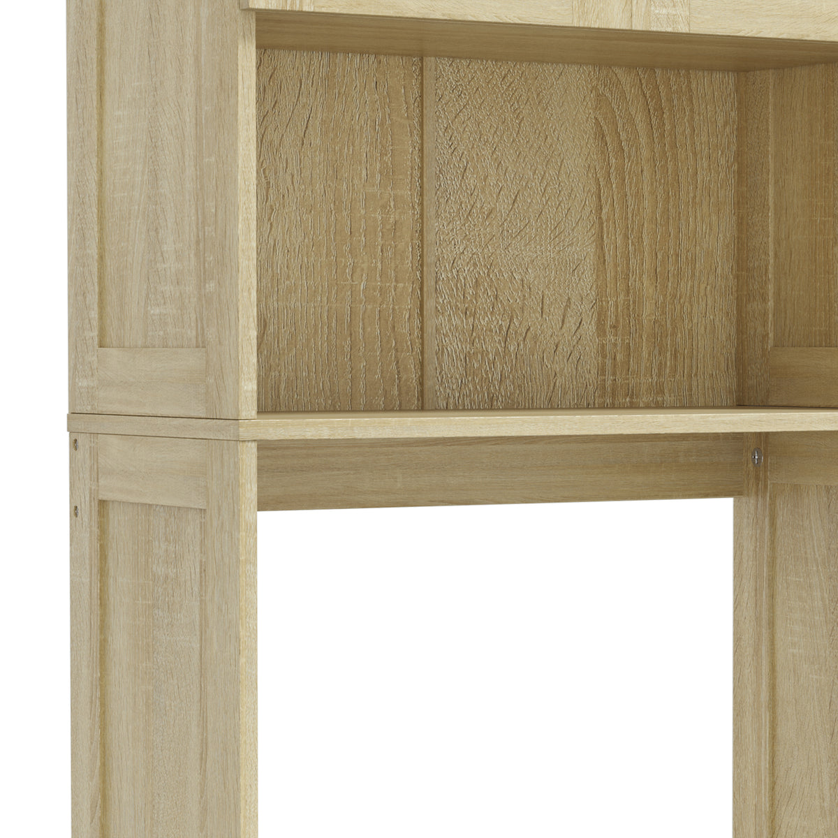 Meuble WC dessus de toilette/machine à laver avec placard à porte double, portes à persiennes, 67x31,5x190cm, chêne