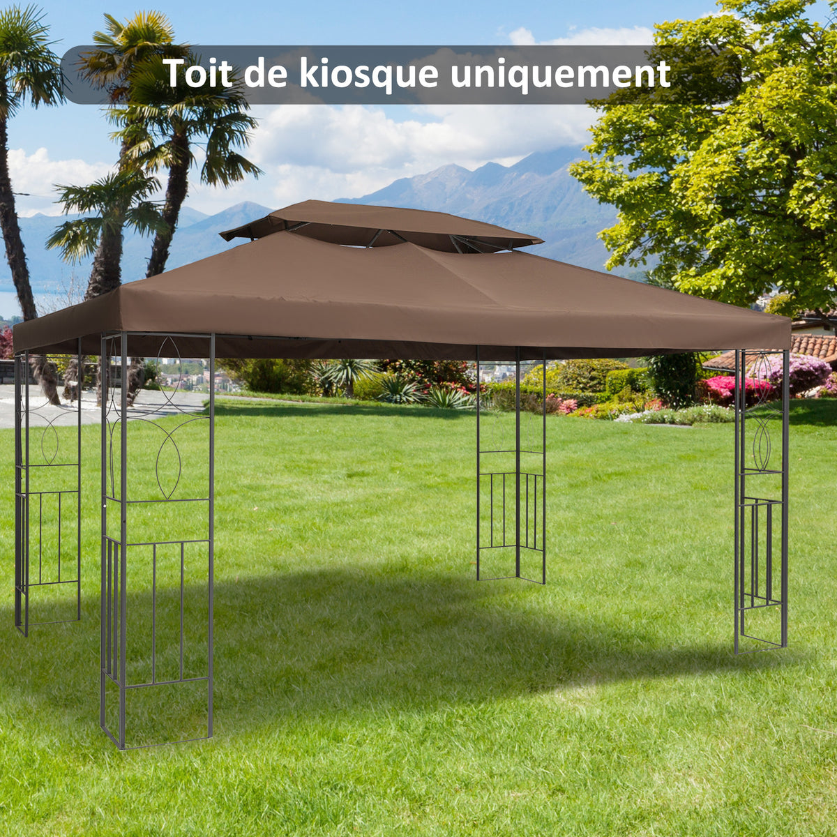 Toldo de repuesto para cenador marrón 3 x 4 m