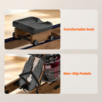 Rameur à Eau Rameur Appartement Pliable Double Rail Aluminium Capacité 158kg Connexion Bluetooth 182x42x67cm Chêne-7