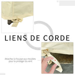 Housse de canapé exterieur étanche, housse de banc de jardin 600D tissu oxford, bache de canapé extérieur pour balcon, terrasse, 140 x 84 x 56/94 cm, beige