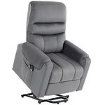 Fauteuil releveur électrique massage vibration et chaleur, fauteuil relax électrique en velours, gris foncé