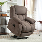 Fauteuil releveur électrique massage et chauffage avec repose-pied, dossier inclinable, télécommande et poche latérale