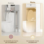 Meuble WC Rangement Dessus de Toilette, Meuble de Toilettes avec 2 Portes, Tiroir et Étagère Réglable, Blanc