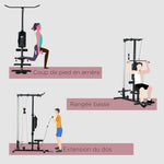 Station de musculation - .fr x FFHandball - Station à Poulie, tirage poitrine, banc de musculation Musculation