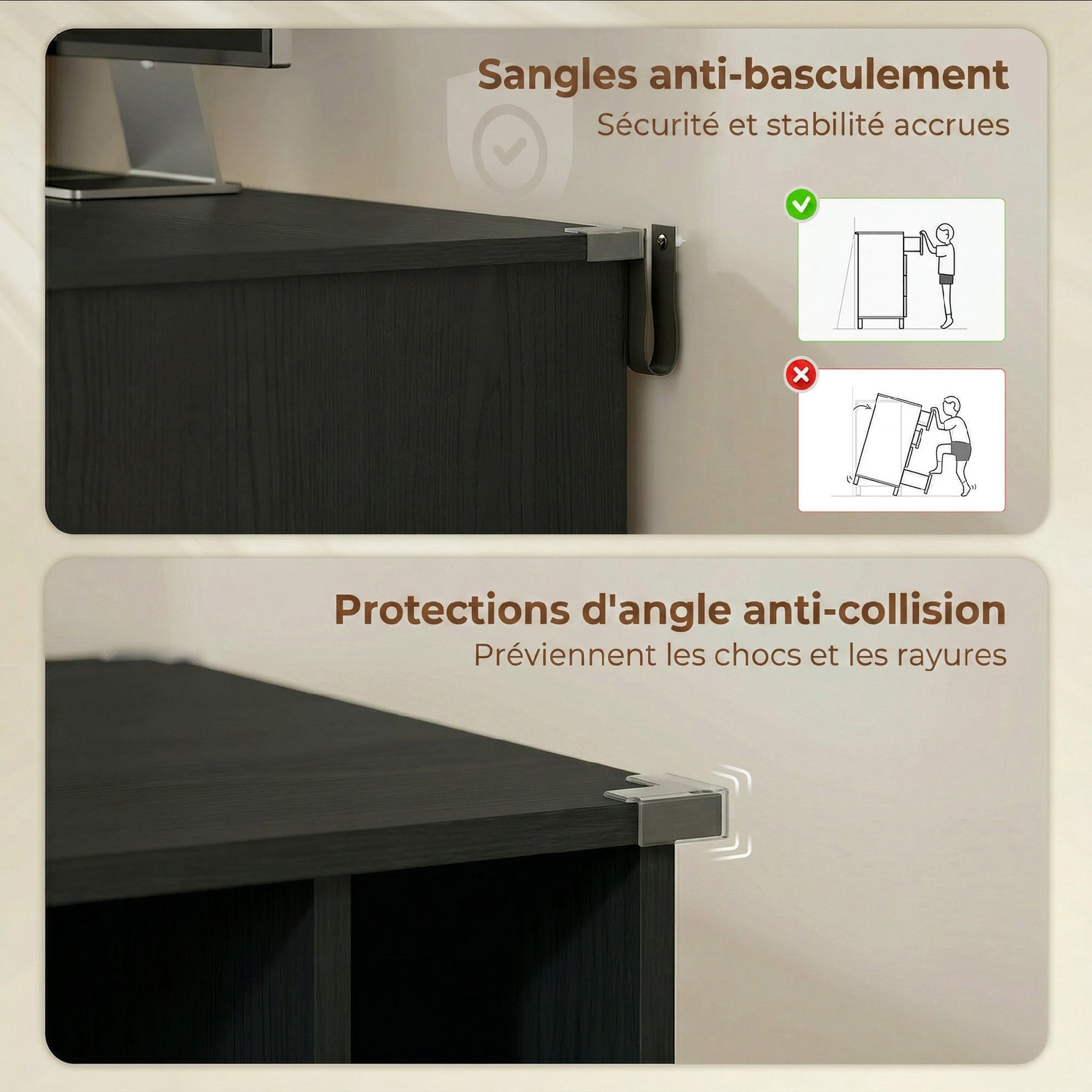 Bureau d'ordinateur avec bibliothèque 4 compartiments et tiroir verrouillable, 126 x 50 x 109 cm, noir